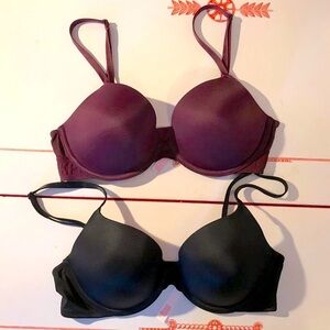 Victoria's Secret Pink Wear Everywhere T-Shirt Bras Lightly Lined 34C 2-pack